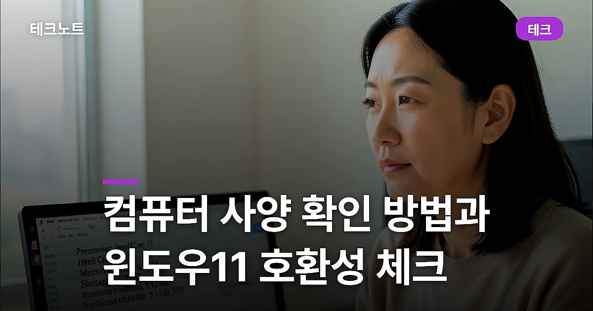 컴퓨터 사양 확인 방법과 윈도우11 호환성 체크