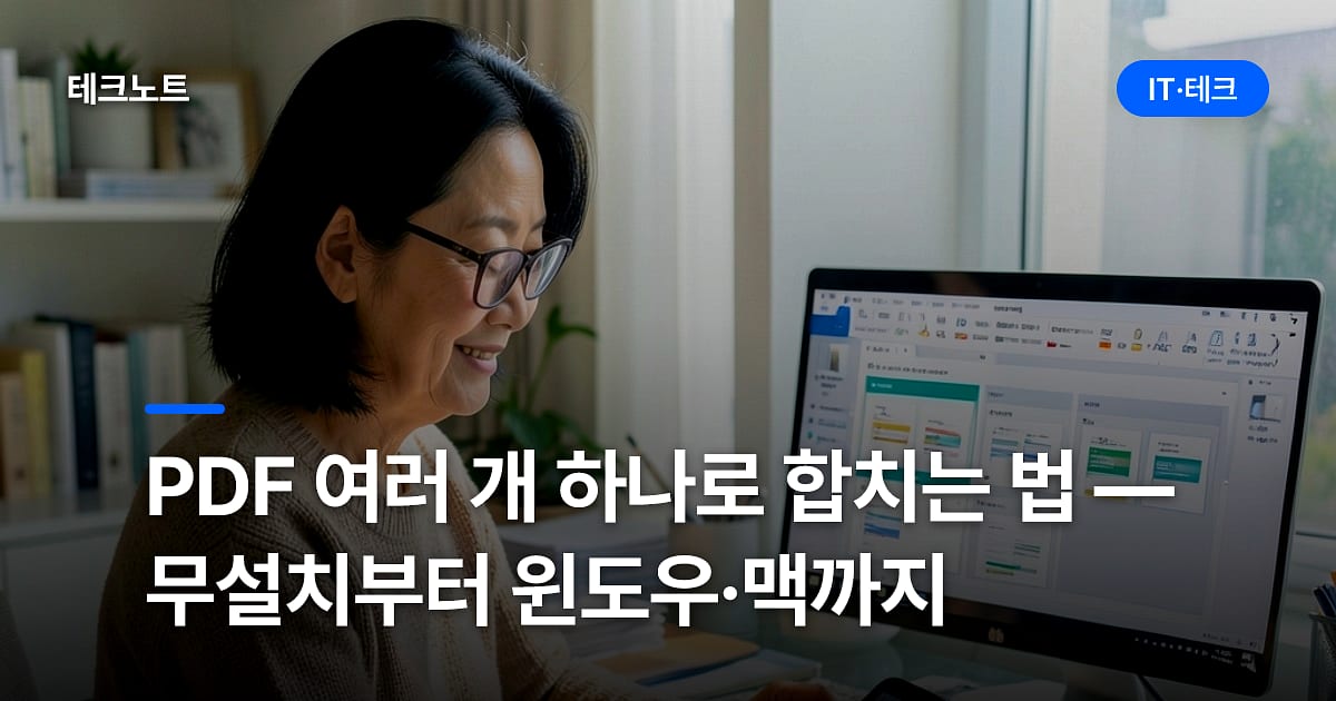 PDF 여러 개 하나로 합치는 법 — 무설치부터 윈도우·맥까지