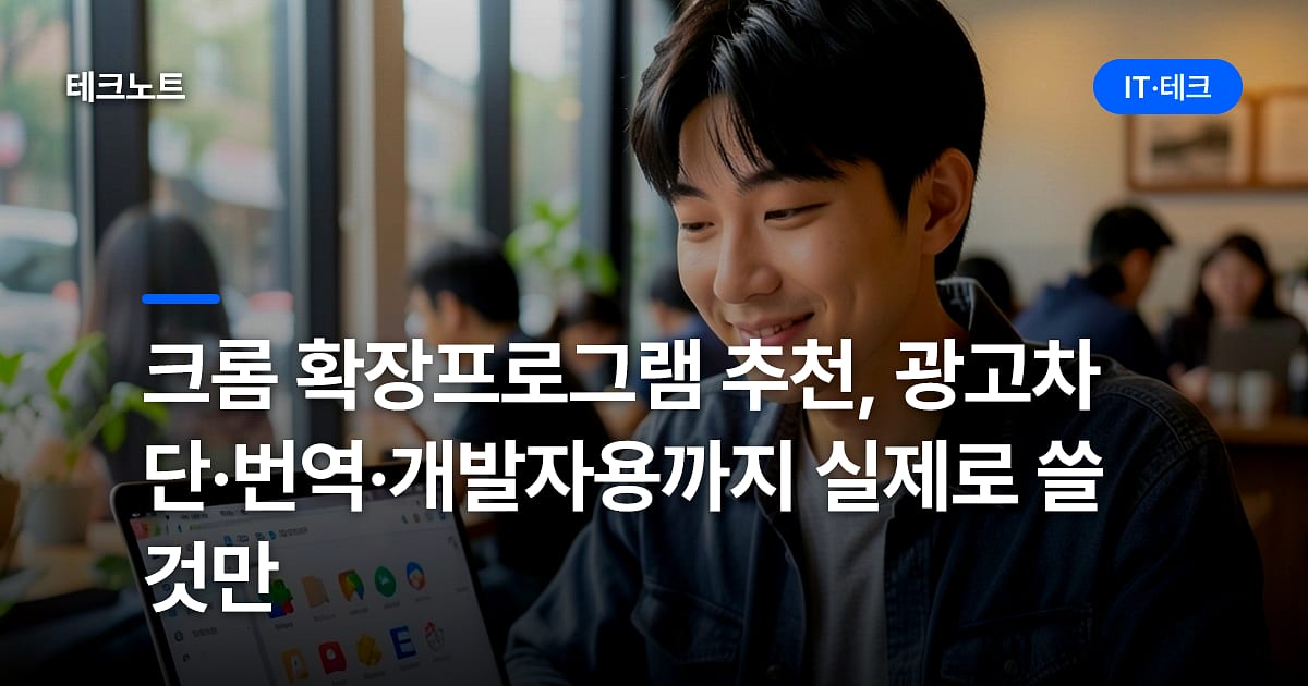 크롬 확장프로그램 추천, 광고차단·번역·개발자용까지 실제로 쓸 것만