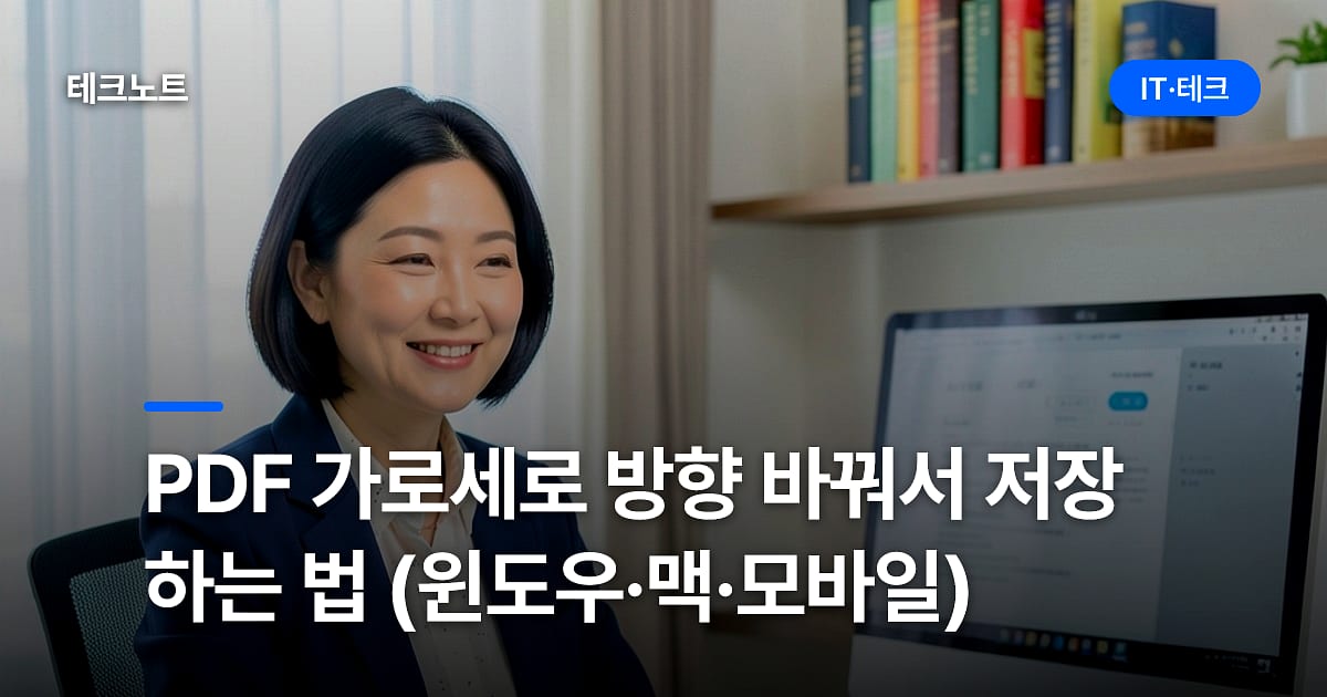PDF 가로세로 방향 바꿔서 저장하는 법 (윈도우·맥·모바일)